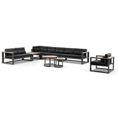 Balmoral Package E Outdoor Aluminium and Teak Lounge Setting with Coffee Table