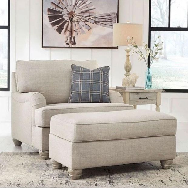 Isabelle Traemore 1 Seater Large Fabric Arm Chair with Ottoman