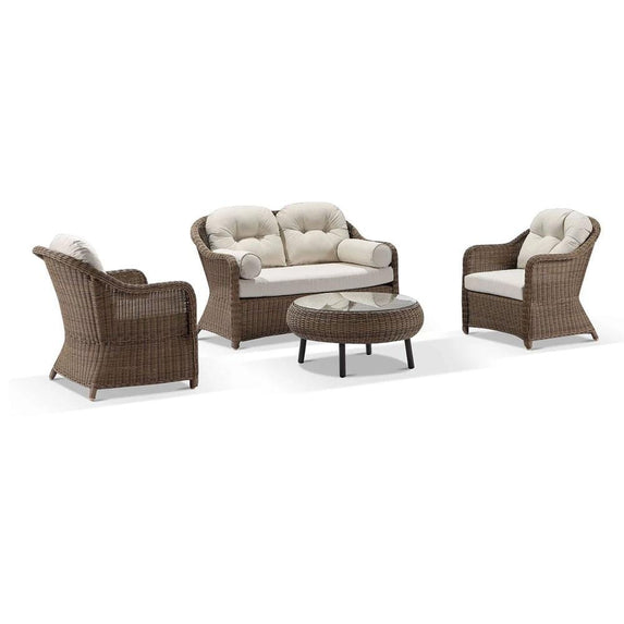 Plantation Outdoor Wicker Lounge Suite with Coffee Table