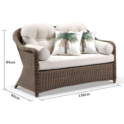 Plantation Outdoor Wicker 2 Seater Lounge