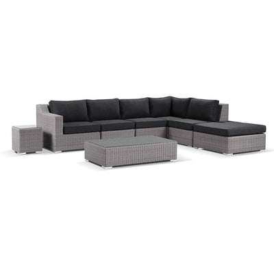 Milano Package C Outdoor Wicker Corner Modular Chaise Lounge with Coffee Table
