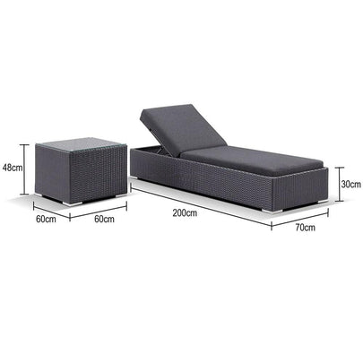 Breeze Outdoor Wicker Pool Sun Lounge Set with Table