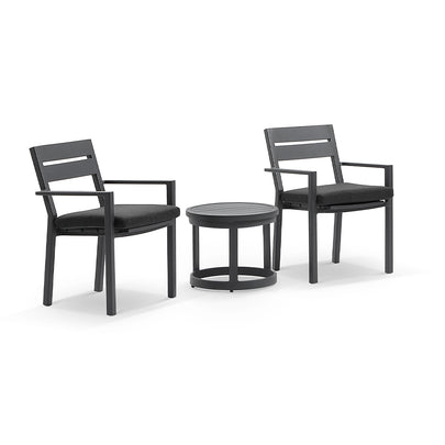 Santorini Outdoor Aluminium Patio Set with Side Table