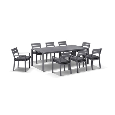 Capri 8 Seater Outdoor Aluminium Dining Setting with Santorini Chairs
