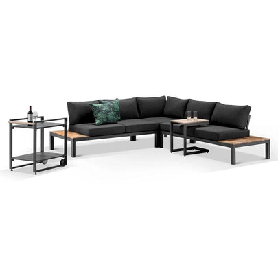 Nova Aluminium Lounge with Bar Cart & Side Table