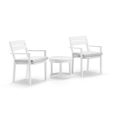 Santorini Outdoor Aluminium Patio Set with Side Table