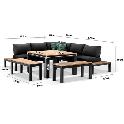 Nova Outdoor Aluminium Lounge and Dining Setting