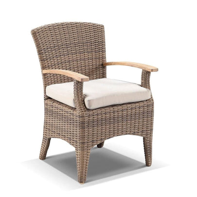 Plantation 1.5m Round Outdoor Wicker Dining Table with 6 Kai Chairs