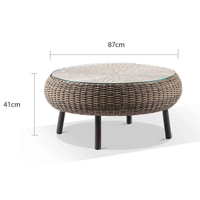 Plantation Hamptons Outdoor Round Wicker Coffee Table