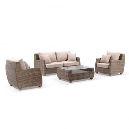 Grange 2+1+1 Outdoor Wicker Lounge Setting with Coffee Table