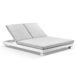 Santorini Aluminium Double Sun Lounge in White