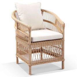 Malawi Outdoor Wicker and Aluminium Dining Chair
