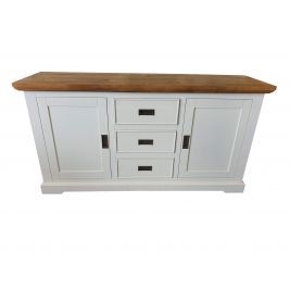 Hamptons Rustic White Timber Sideboard Buffet Cabinet