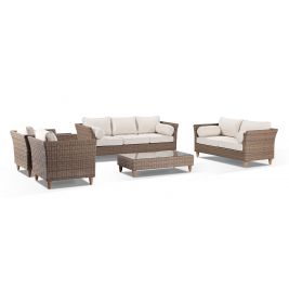 Carolina 3+2+1+1 Seater Outdoor Wicker Lounge with Coffee Table