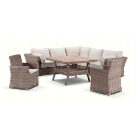 Coco 8 Piece Outdoor Modular Corner Lounge and Dining Table and Chairs Setting