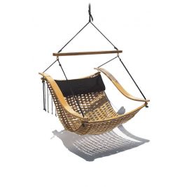 Santai Double Skyweaver Teak Timber Hanging Swing Chair