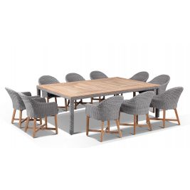 Sahara 10 Seat with Coastal Chairs in Half Round wicker