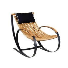 Santai Flex Teak Timber Rocker Arm Chair - Midnight