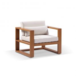 Santorini 1 Seater Outdoor Aluminium Arm Chair in Teak
