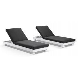 Santorini Outdoor Aluminium Sun Lounge Set in white