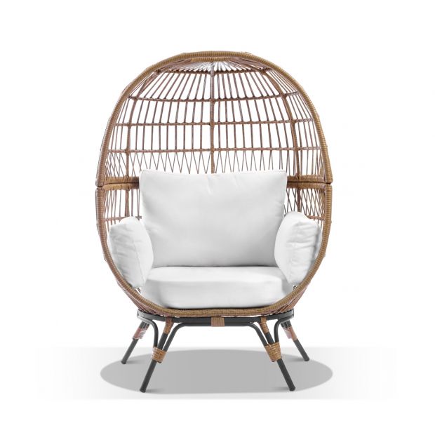 Pacific Outdoor Wicker Egg Chair With Legs, Egg Wicker Chairs Outdoor