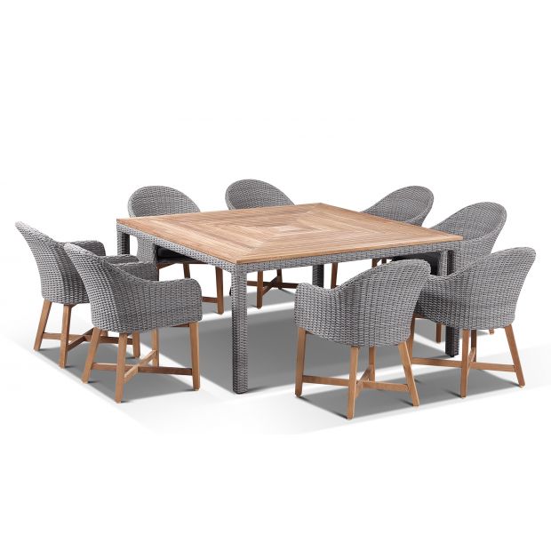 Sahara 8 Square With Coastal Chairs In, 8 Seater Outdoor Dining Table Square